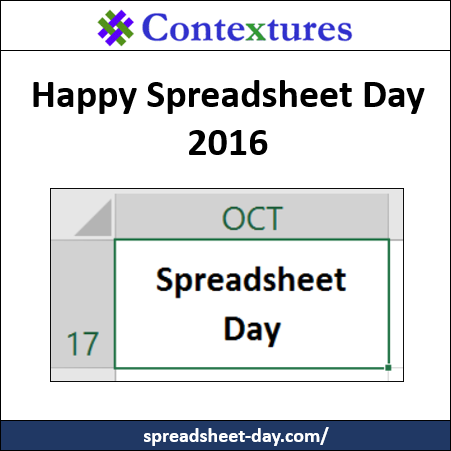 Happy Spreadsheet Day 2016 http://spreadsheet-day.com/blog/