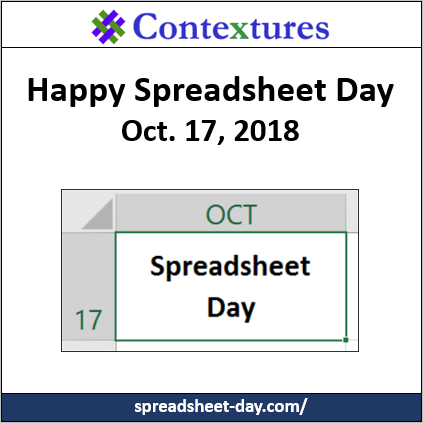 Happy Spreadsheet Day 2018