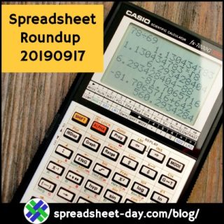 Spreadsheet Roundup 20190917