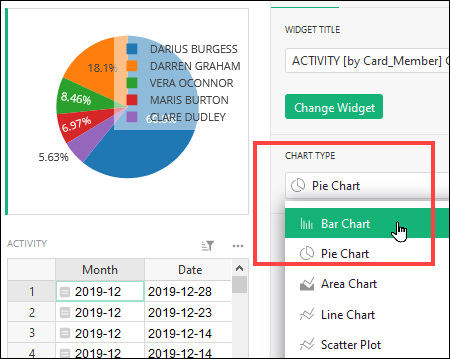 How to change chart type