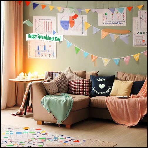 Home decorations for Spreadsheet Day