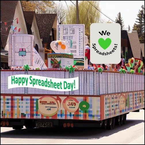  float decorated for Spreadsheet Day parade