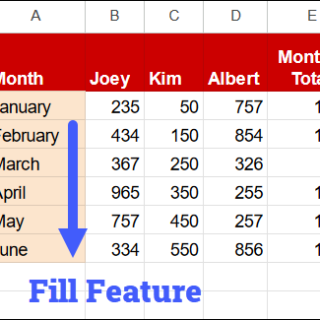 Using the Fill Feature in Google Sheets